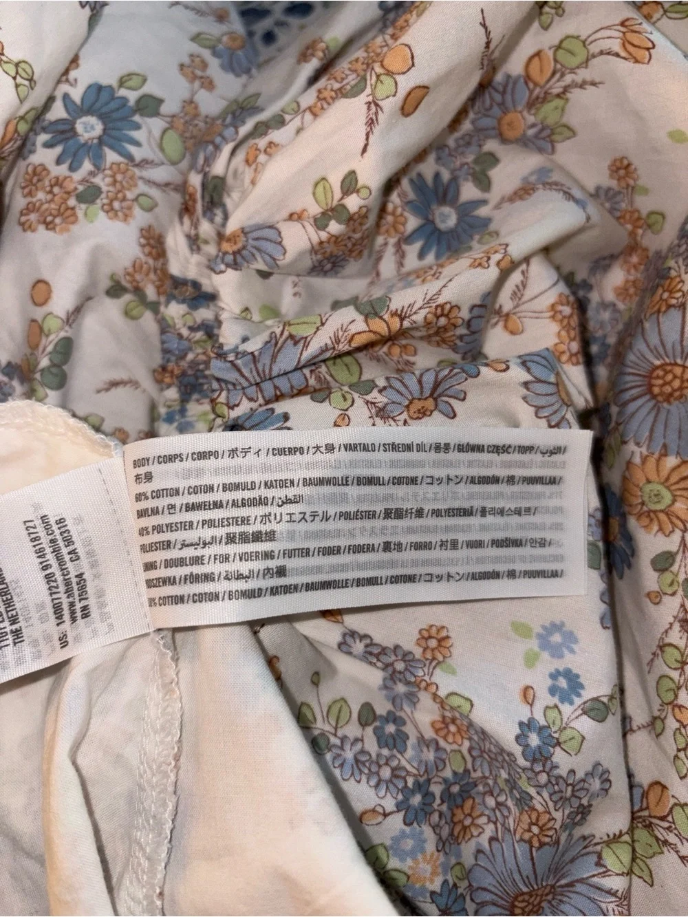 Abercrombie Floral Puff Sleeve Crop Top Cottagecore Coquette Romantic Size S